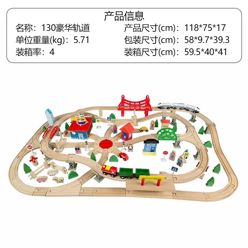 Car Railway Wooden Toy