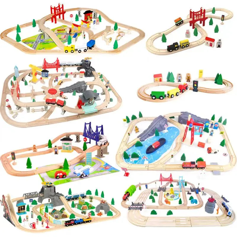 Car Railway Wooden Toy