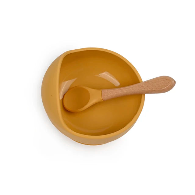 BPA Free Non Toxic Children Dishes Utenisl Dinnerware Kid Tableware Silicone Baby Feeding Set Suction Silicone Bib Bowl Plate