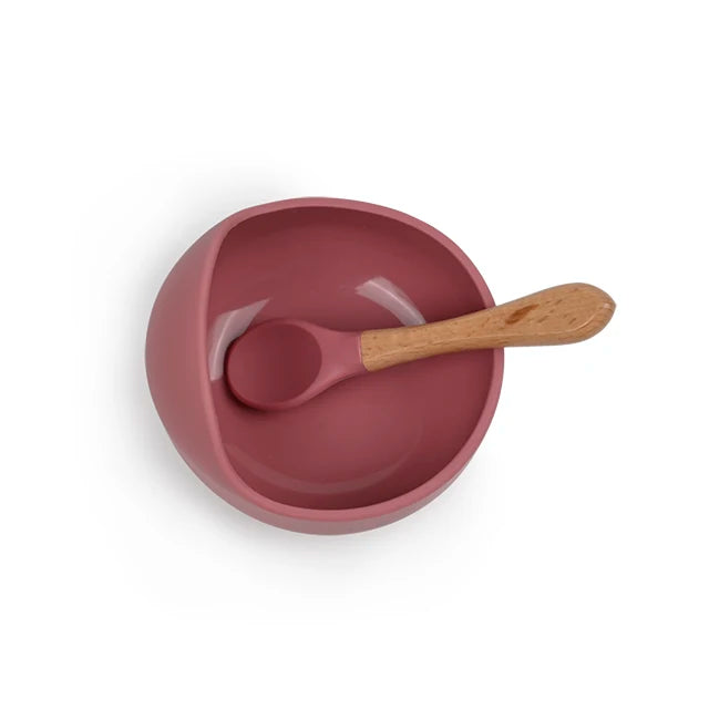 BPA Free Non Toxic Children Dishes Utenisl Dinnerware Kid Tableware Silicone Baby Feeding Set Suction Silicone Bib Bowl Plate