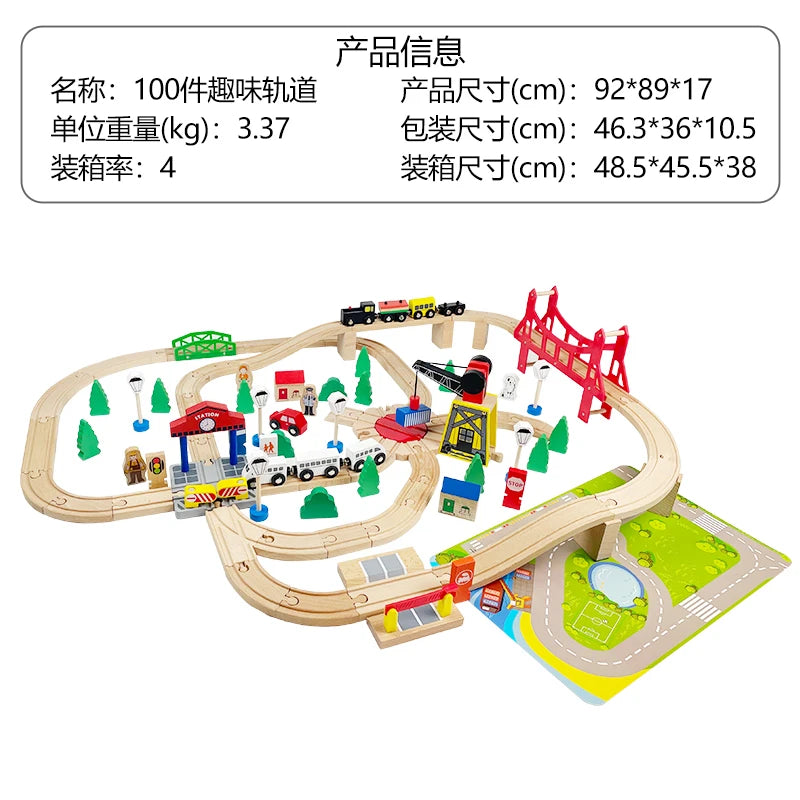 Car Railway Wooden Toy