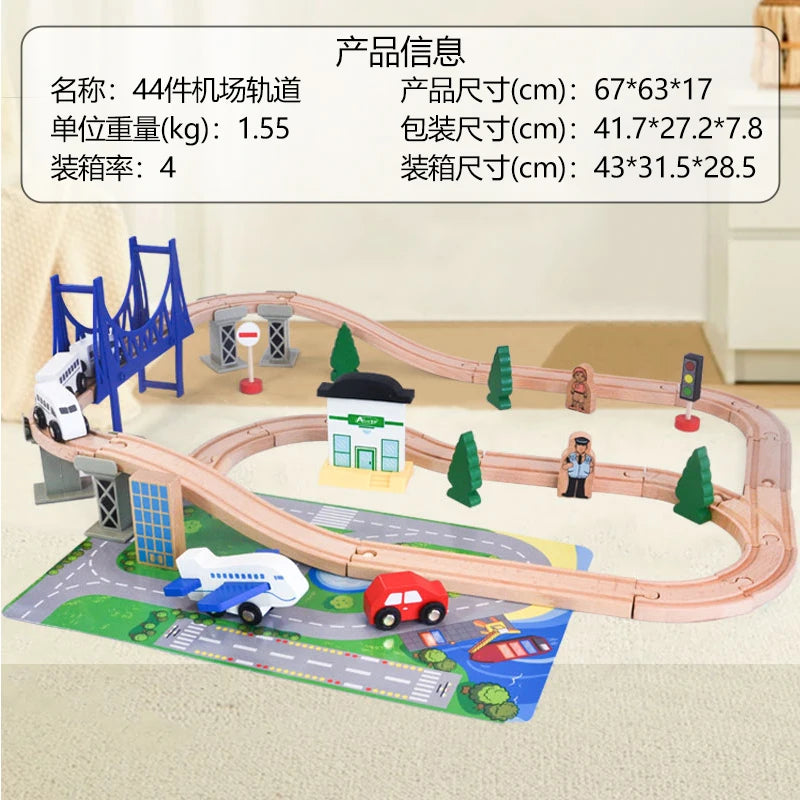 Car Railway Wooden Toy