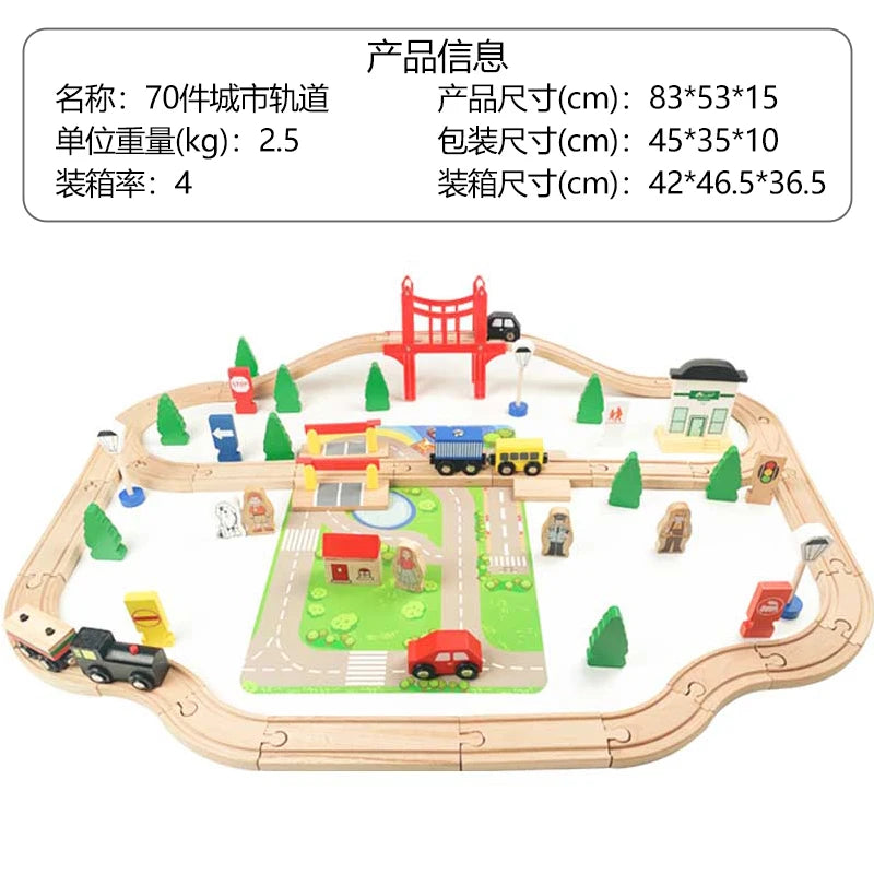 Car Railway Wooden Toy