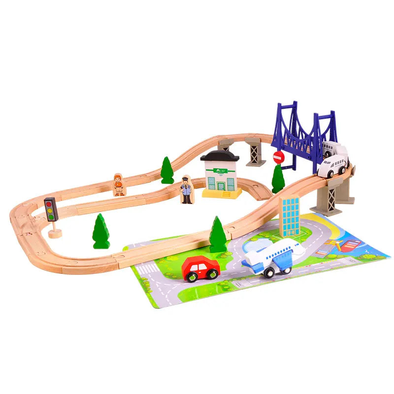 Car Railway Wooden Toy
